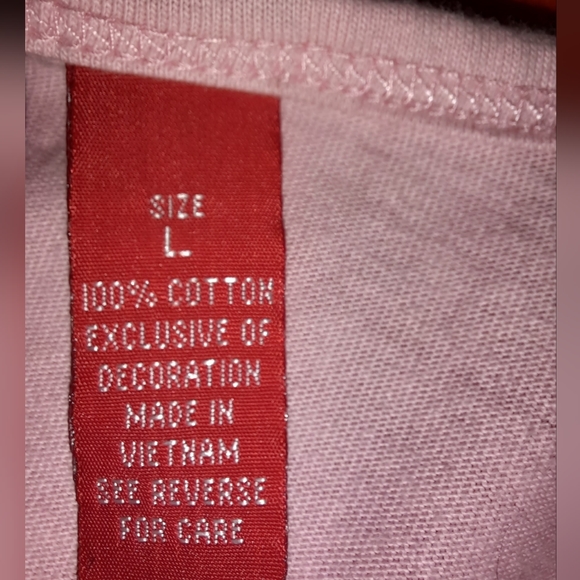 GLORIA VANDERBILT PINK BLOUSE WITH BEADS AND PEARLS SIZE L - Picture 7 of 12